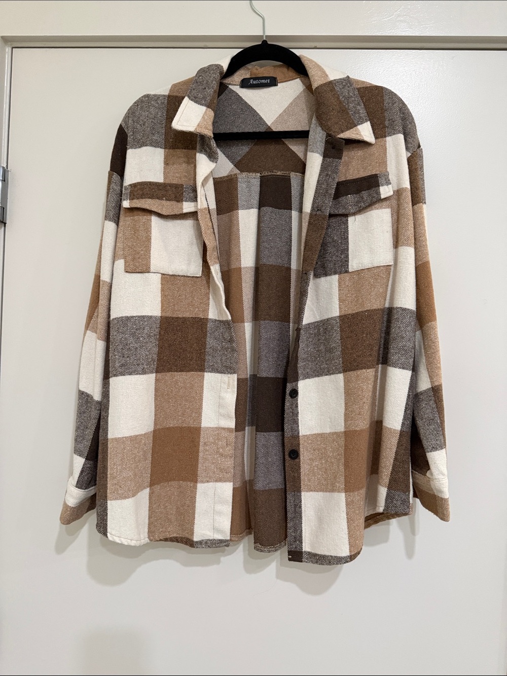 Plaid Button-Front Shacket
